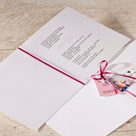 witte trouwkaart met paars lint buromac 106082 TA106-082-03 2