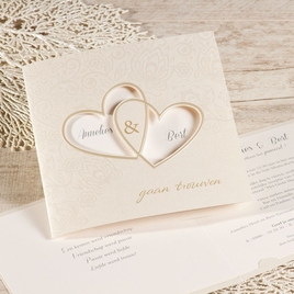 romantische trouwkaart met bloemmotief en hartjes buromac 106134 TA106-134-03 1