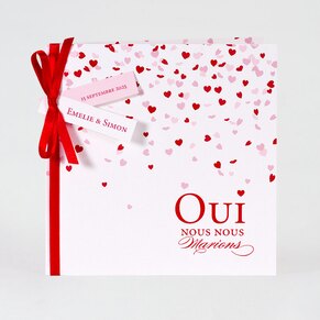 Faire part mariage envolée de cœurs rouges| Buromac 108017