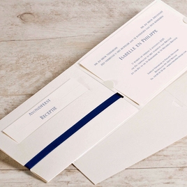 chique trouwkaart met blauwe strik buromac 108119 TA108-119-03 2