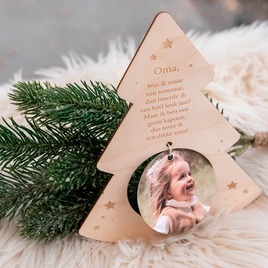 houten nieuwjaarsbrief in kerstboomvorm met foto TA11809-2500006-03 2