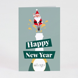 grappige nieuwjaarskaart zakelijk met bubbels en kerstman TA1187-2300023-03 1
