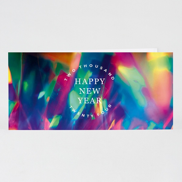 kleurrijke nieuwjaarskaart zakelijk met holografisch design TA1187-2300034-03 1