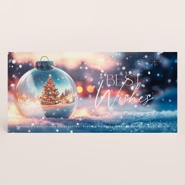 kerstkaart voor bedrijven met kerstbal sneeuw en spotvernis TA1187-2500002-03 1