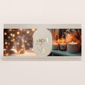 Chique kerstkaart voor bedrijven met foto's en goudfolie