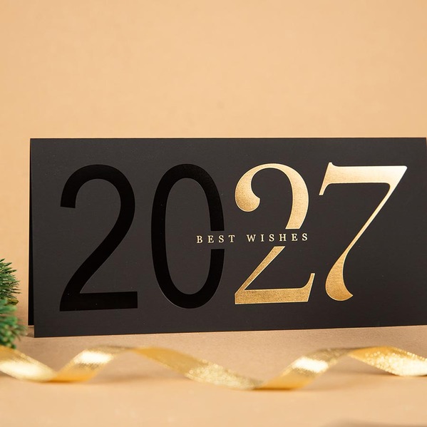 stijlvolle zakelijke kerstkaart met jaartal in goudfolie TA1187-2600033-03 3