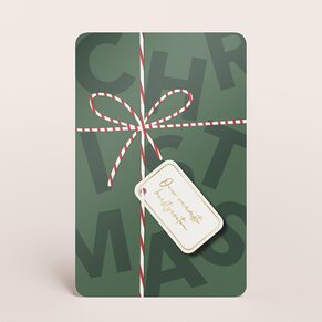Zakelijke kerstkaart met cadeaudesign goudfolie