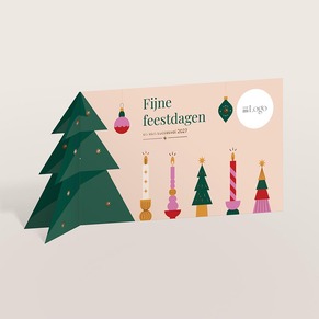 Unieke kerstkaart voor bedrijven met 3D-kerstboom en kerstversiering