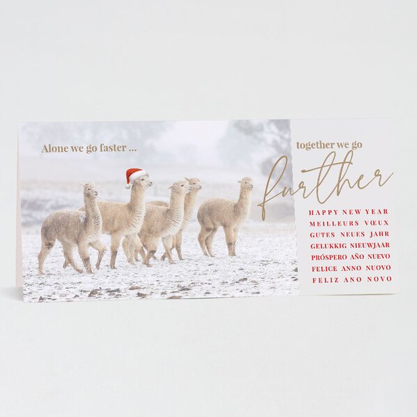 zakelijke kerstkaart alpaca met kerstmuts TA1188-2100101-03 1