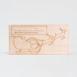 carte de voeux originale traineau en bois TA1188-2200002-02 2