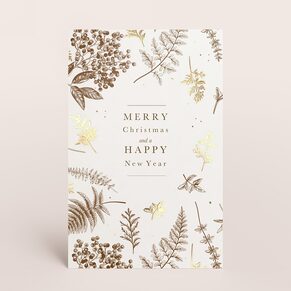 Große Weihnachtskarte mit Zweigen | Goldfolie