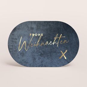 Weihnachtskarte 'Midnight' | oval mit Goldfolie