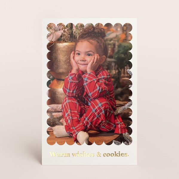 kerstkaart koekje met foto en goudfolie TA1188-2300174-03 1