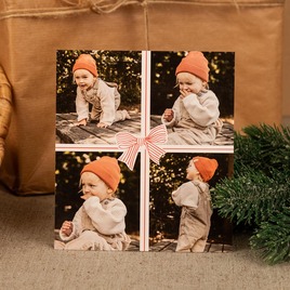staande kerstkaart met fotocollage en rode strik TA1188-2600003-03 3