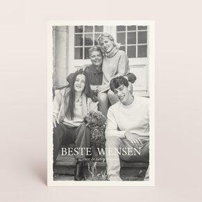 Kerstkaart met vintage fotolook en kerstwens