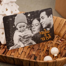 liggende kerstkaart met goudfolie make a wish en foto TA1188-2600036-03 3
