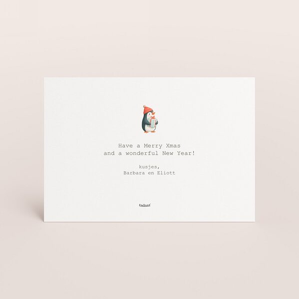 liggende kerstkaart met schattige ijsbeer en pinguins TA1188-2600111-03 2