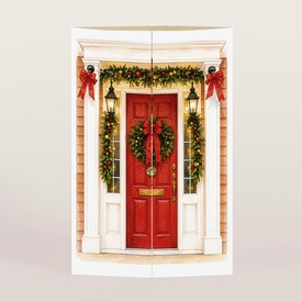unieke kerstkaart met feestelijke voordeur en theatervouw TA1188-2600120-03 1