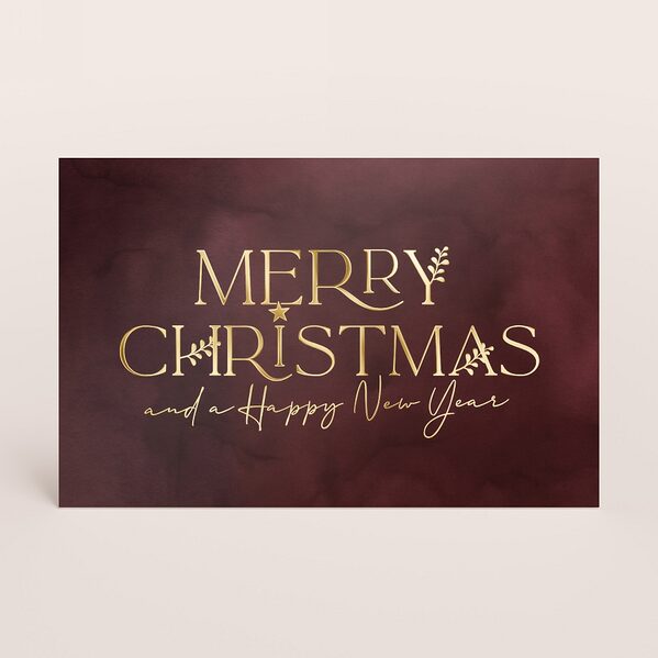 bruine kerstkaart met gouden merry christmas tekst TA1188-2600129-03 1