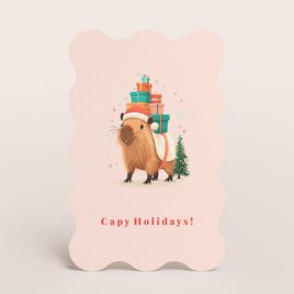 kerstkaart met golvende rand en capibara illustratie TA1188-2600130-03 1