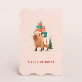 kerstkaart met golvende rand en capibara illustratie TA1188-2600130-03 1