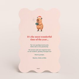 kerstkaart met golvende rand en capibara illustratie TA1188-2600130-03 2