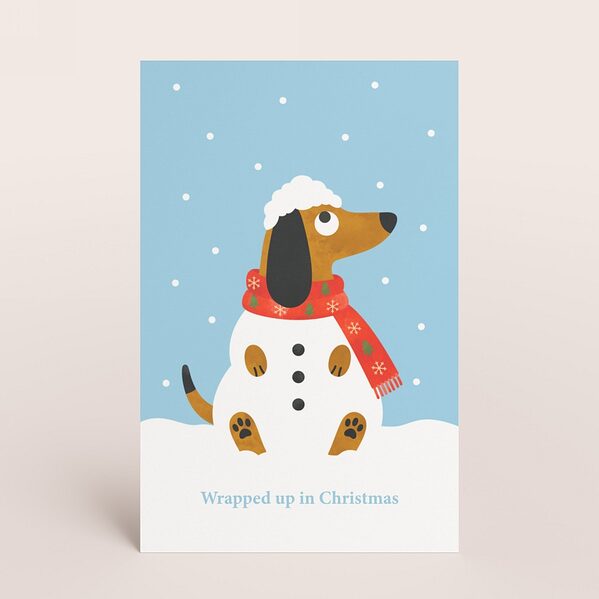 grappige kerstkaart met schattige hond in sneeuw TA1188-2600133-03 1