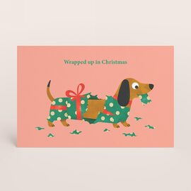 liggende kerstkaart met grappige teckel illustratie TA1188-2600134-03 1
