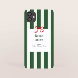 carte de voeux elegance rayee vert et blanc et joli noeud rouge TA1188-2600136-02 1
