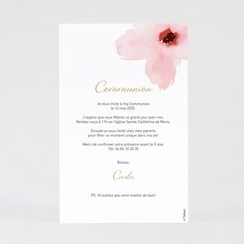 invitation communion fleurs aquarelle et photo TA1227-1800028-02 2