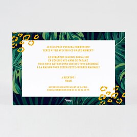 invitation communion guepard avec dorure TA1227-1900061-02 2