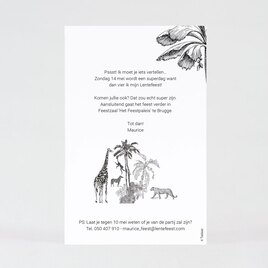 lentefeestkaartje in zwart wit jungle motief met naam in goudfolie TA1227-2300016-03 2