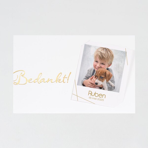 elegant bedankkaartje wit en goud met foto TA1228-1900012-03 1