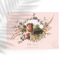 bedankkaart bloemenkrans met goudfolie en foto TA1228-2300014-03 1