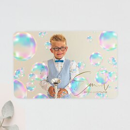 origineel bedankkaartje communie met bellenblaas bubbels en goudfolie TA1228-2300027-03 1