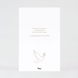 carte remerciement communion colombe et dorure TA1228-2300038-02 2