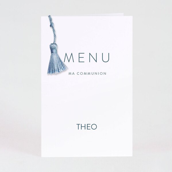 carte menu communion minimaliste avec pompon TA1229-2400008-02 1