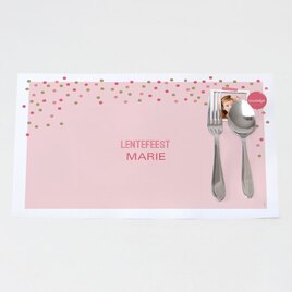roze placemat met confetti en fotokader TA12906-1600003-03 1