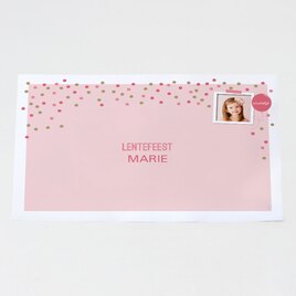 roze placemat met confetti en fotokader TA12906-1600003-03 2