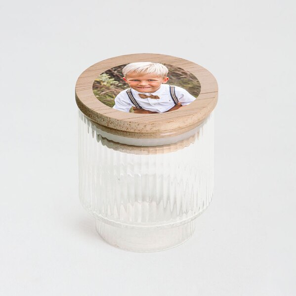 pot en verre strie communion couvercle en bois et photo TA12955-2400001-02 1