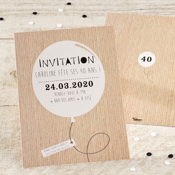 invitation ballon et fond carton TA1327-1600020-02 1