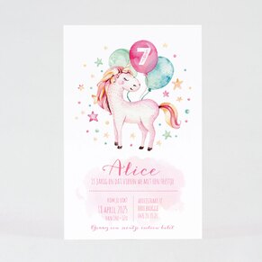Unicorn verjaardagsuitnodiging