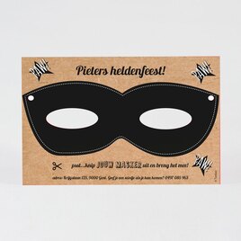 heldenfeest uitnodiging met maskertje TA1327-1800015-03 2