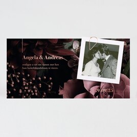 jubileumkaart met foto bloemen en rose goudfolie TA1327-2000017-03 1