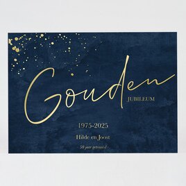 grote jubileumkaart in donkerblauw met goudfolie TA1327-2000121-03 1