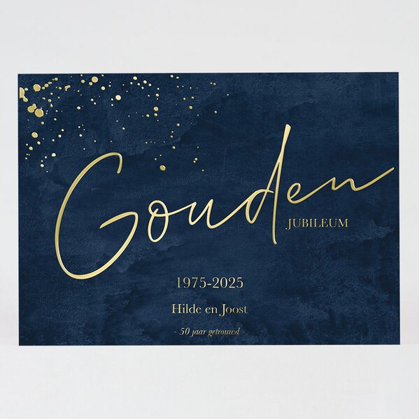 grote jubileumkaart in donkerblauw met goudfolie TA1327-2000121-03 1