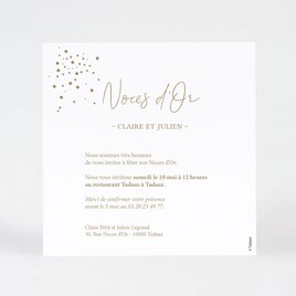 invitation anniversaire de mariage confettis en dorure TA1327-2200004-02 2