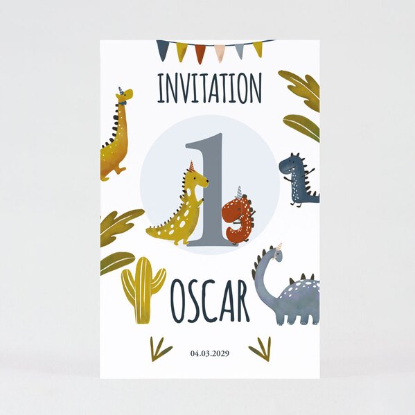 carte d invitation anniversaire enfant dinosaures et guirlande TA1327-2200006-02 1