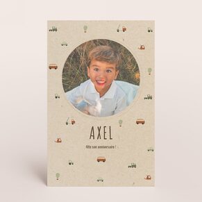 Invitation anniversaire enfant jouets en fête et photo