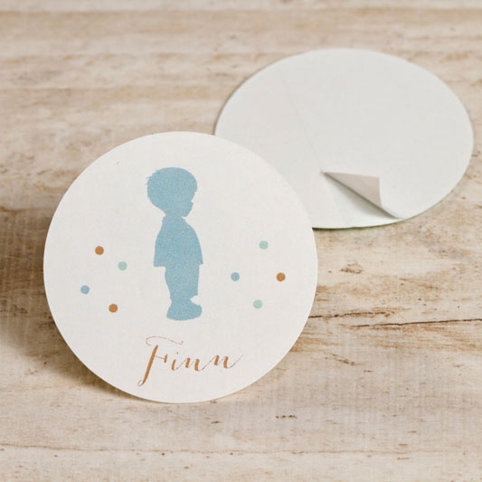 kleine sticker silhouet jongen met confetti 3 7 cm TA13905-1600020-03 1